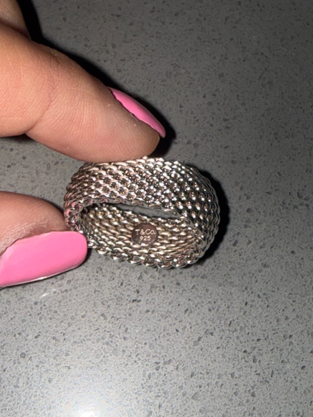 Tiffany & Co. Silver Woven Mesh Ring
